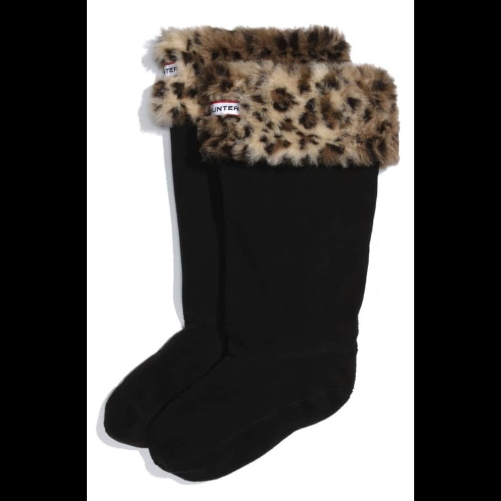 Leopard Cuff Welly Sock